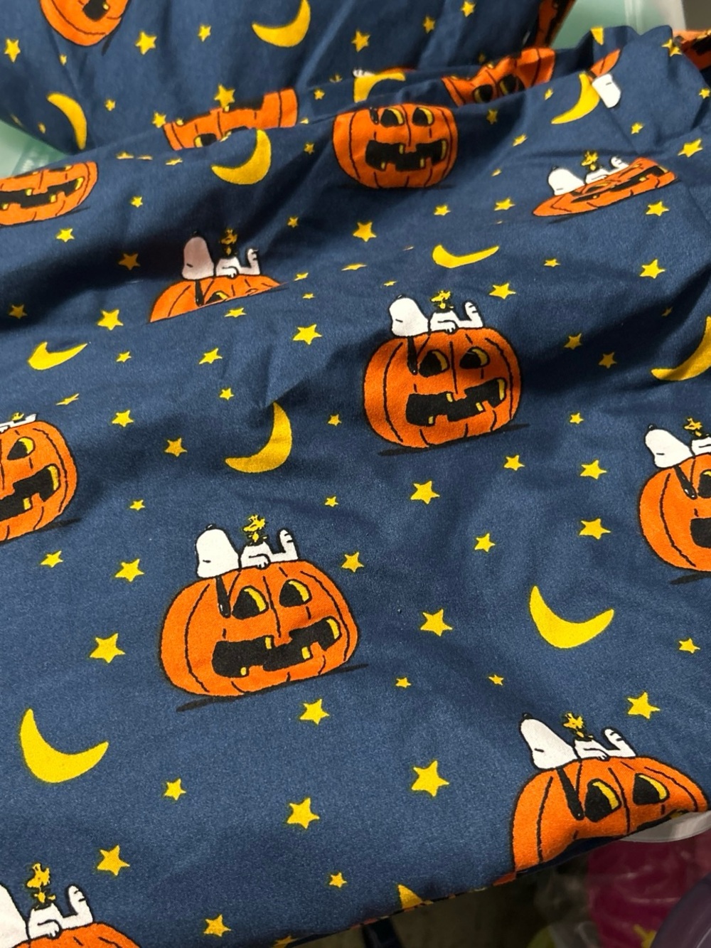 Berkshire Navy Pumpkin & Yellow Moon Halloween Sheet